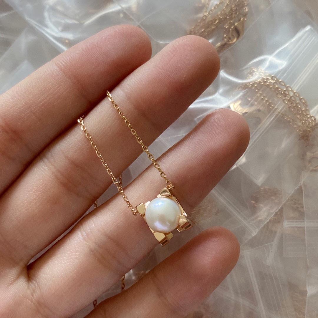 s925纯银天然珍珠牛角项链 明星同款 简约 镀18k厚金 厂家直销
