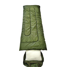 新款双层连体包带枕头睡袋三季保暖户外野营旅游应急救灾防疫睡袋