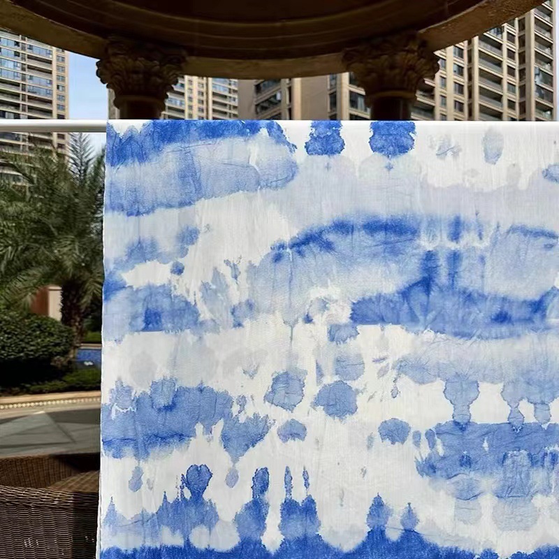 纯棉手工扎染布料大理白族扎染面料桌布桌旗装饰扎染布服装diy扎