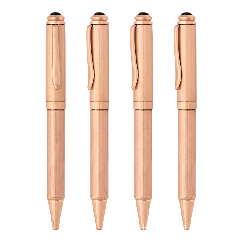 跨境亚马逊金属圆珠笔学生办公文具签字笔中油笔玫瑰金广告签字笔