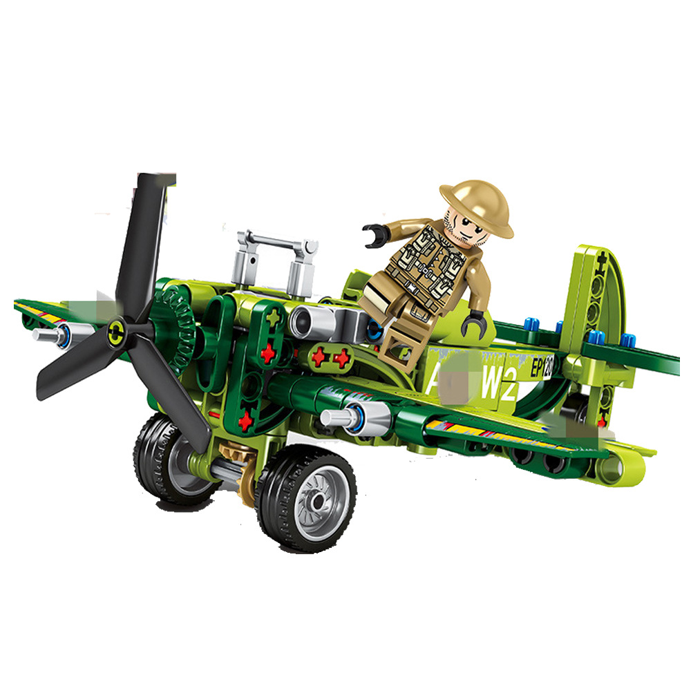 美国f4u战机英国喷火战机兼容乐高军事积木森宝积木704101