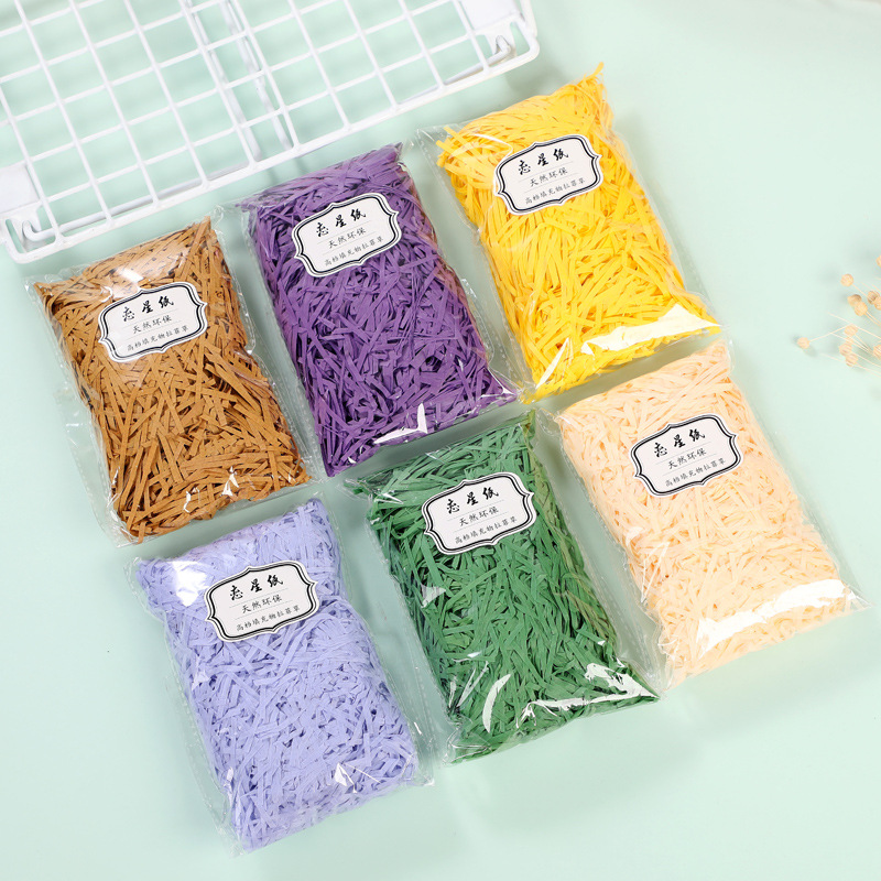 生日礼盒装饰填充物拉菲草纸丝 婚庆伴手礼礼品盒碎纸丝纸屑包装