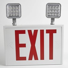 外销出口指示灯复合标志灯双头应急灯充电灯二合一EXIT美规消防应