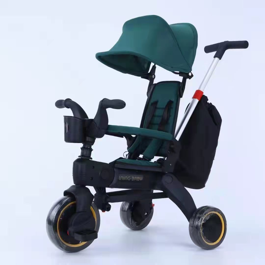 Children's Tricycle KS New Folding 1-3-6 Years Old Baby Three-Wheeled Bicycle Children's Trolley Self-Propelled Stroller