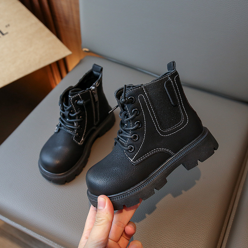 2023春秋新款儿童马丁靴男童靴子女童短靴学生小黄靴英伦风炸街