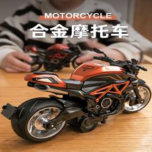 摩托车玩具男孩仿真合金机车模型赛车儿童回力玩具车小汽车礼物
