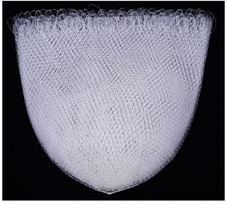 厂家批发抄网透明钓鱼线抄网头手工编织白色尼龙渔网