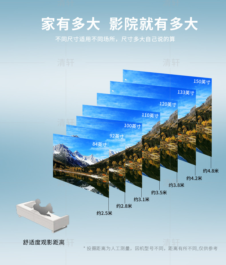 高清多尺寸手动家用吊装白玻纤投影屏幕壁挂金属投影仪幕布办公幕