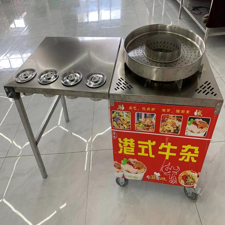网红港式喷泉牛杂锅商用摆摊多功能燃气移动牛杂车麻辣烫小吃车