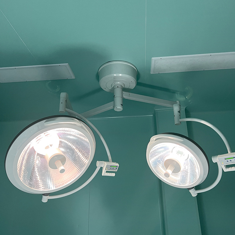 诊疗室双头吊顶整体反射无影灯 双头卤素手术无影灯