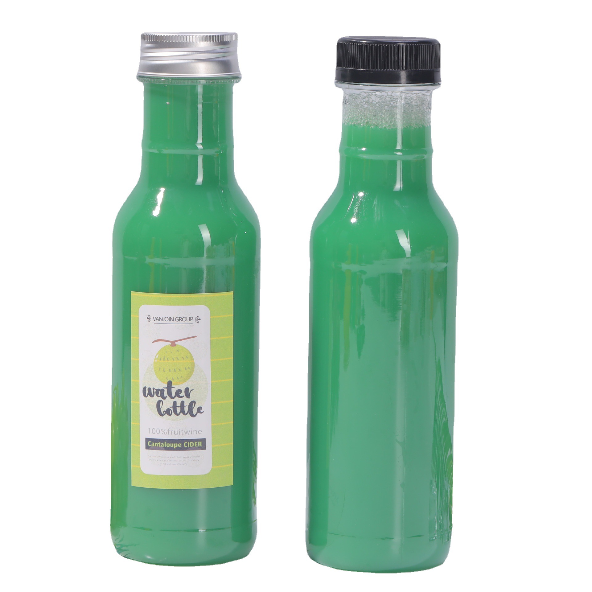 350ml透明食品级塑料瓶奶茶饮料果汁分装pet小空瓶子配铝盖079