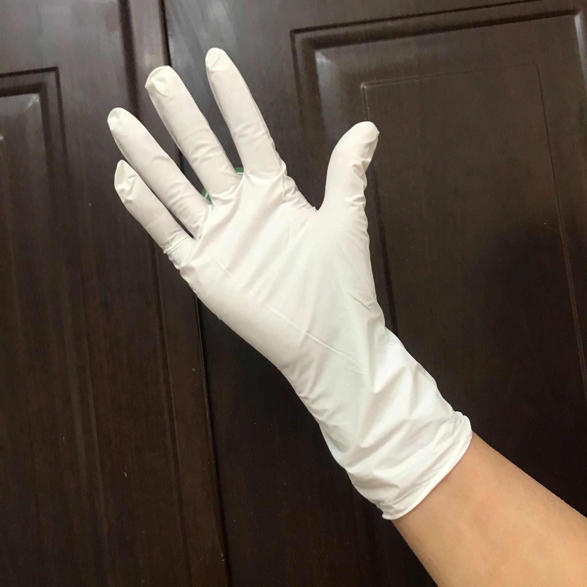 低氯丁晴手套白色12寸纯丁腈手套千级百级净化电子屏专用白丁批发