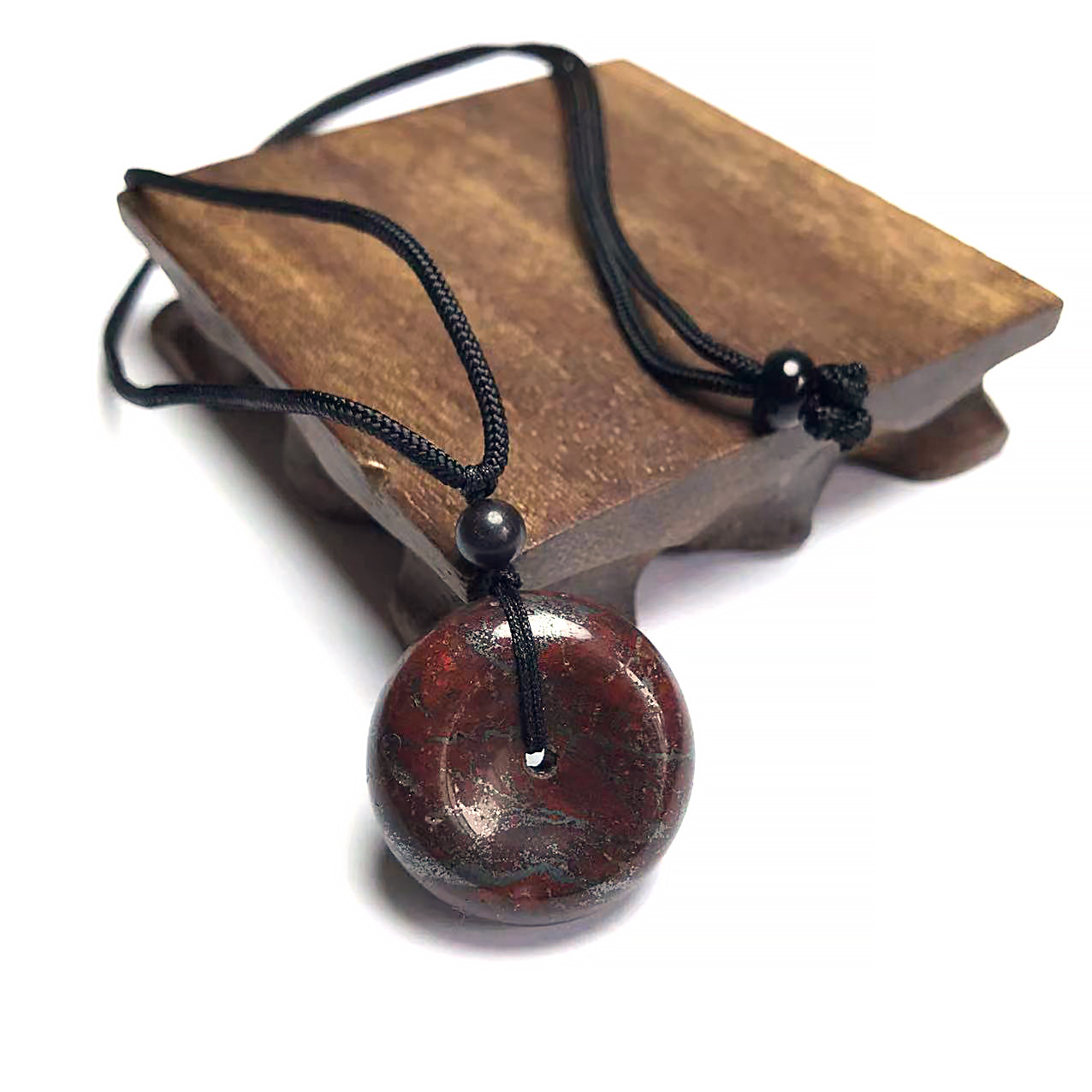 跨境天然正品鸡血玉平安扣吊坠红伊丁平安扣挂件饰品批发直播外贸