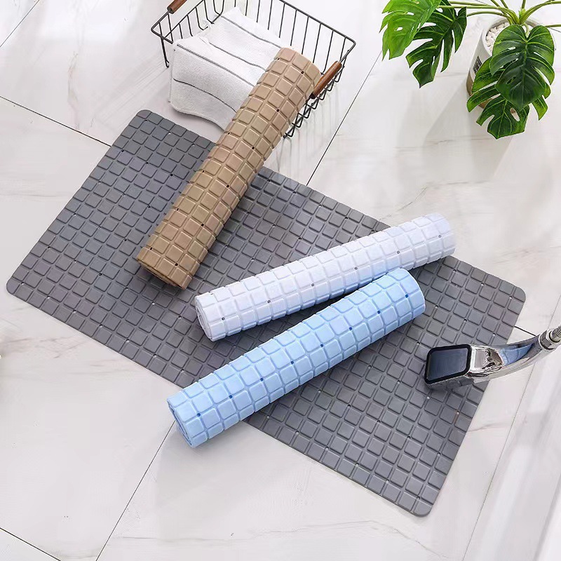 Simple Plaid Bathroom Non-Slip Mat Pvc Bathtub Mat Toilet Shower Mat Home Bath Floor Mat