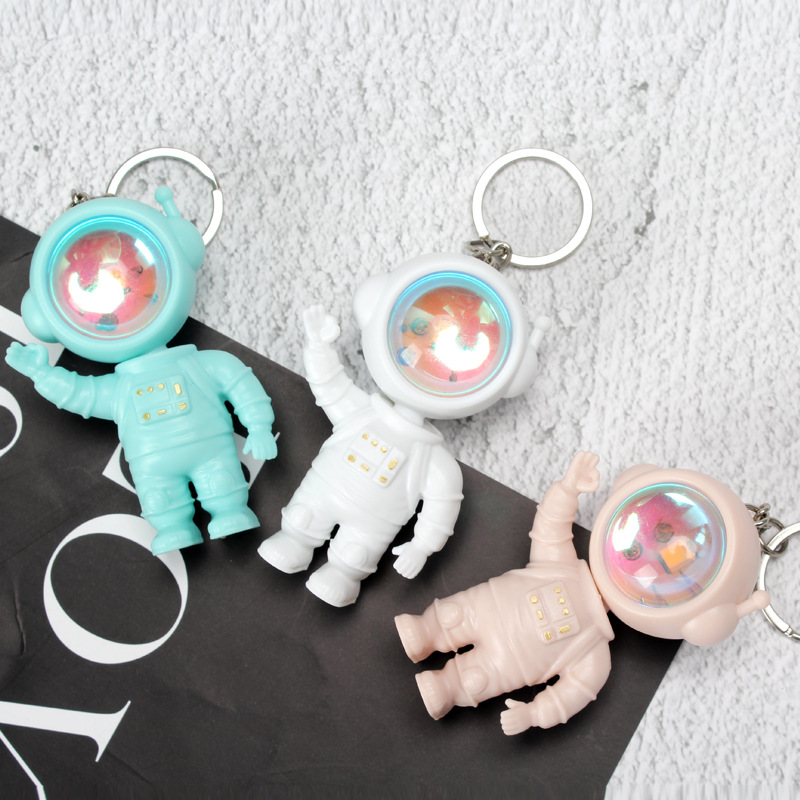 Spaceman Ambience Light Keychain Pendant Astronaut Sunset Light Key Chain Ring Photo Layout Car Pendant