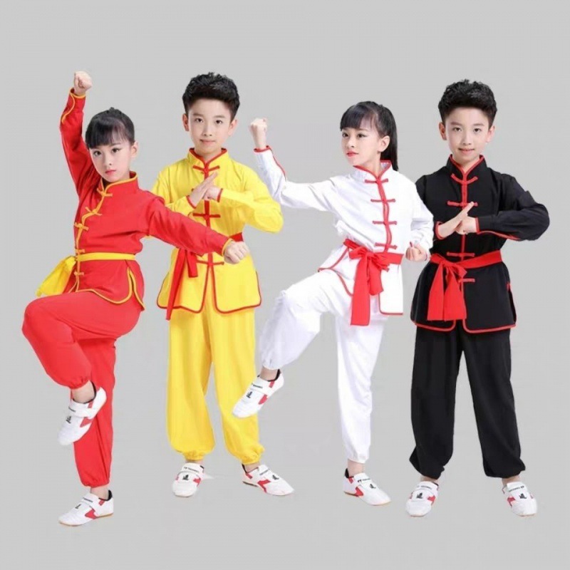 武术服装长袖儿童练功夫套装练武服秋冬太极服女男训练表演中批发