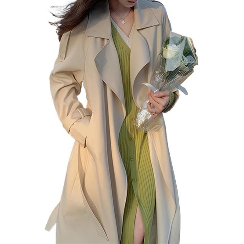 今年流行中长款白色风衣外套女春秋款季2024年新款小个子英伦休闲