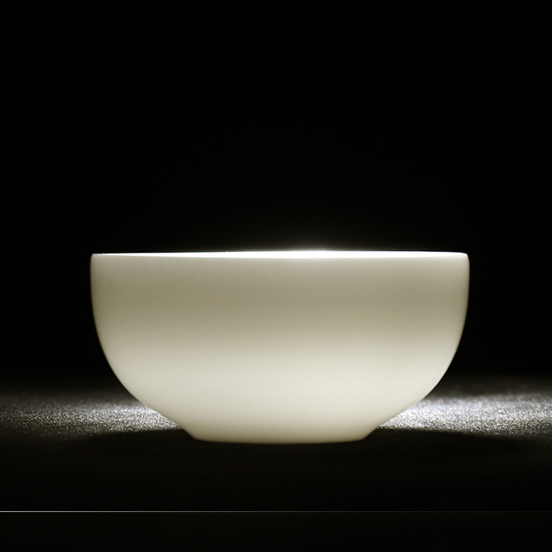 55 100毫升羊脂玉品茗杯大中号普洱茶杯功夫茶具单杯亮光德化白瓷