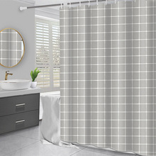 The bathroom shower curtain checkered PEVA Environmental