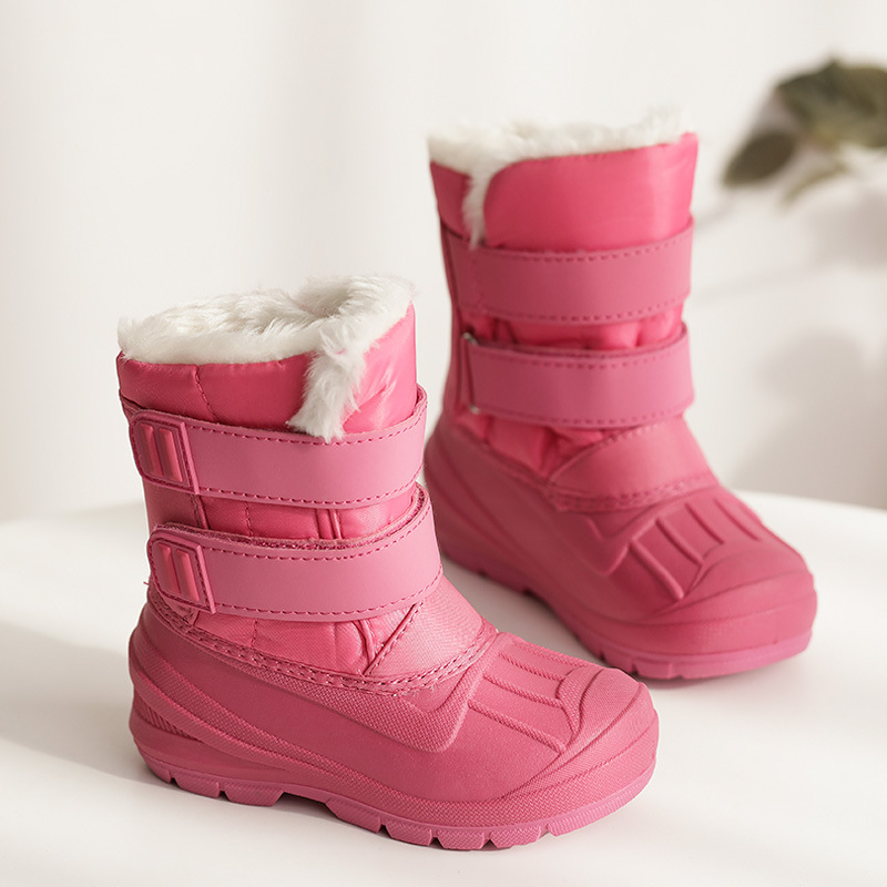 Foreign Trade New Winter Men‘s and Women‘s Small Children Thickened Fleece Warm Non-Slip Waterproof Wading Snow Boots Cotton Shoes