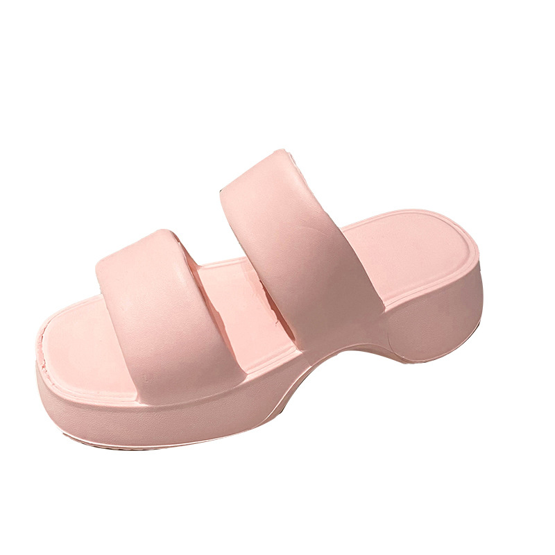 2023 Women's Eva Double Strap Casual Waterproof Sandals New Women's Outer round Head Thick Bottom Non-Slip Slippers