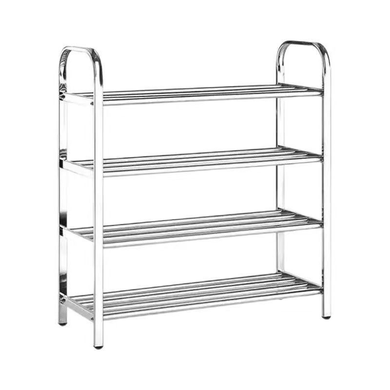 Stainless Steel Shoe Rack Multi-Layer Simple Solid Shelf Storage Super Thick Shoe Cabinet Dormitory Door Household Shoes