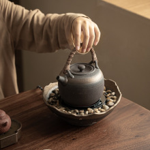 复古粗陶围炉煮茶家用室内烤茶电陶炉罐罐茶煮茶器煮茶炉茶壶套装