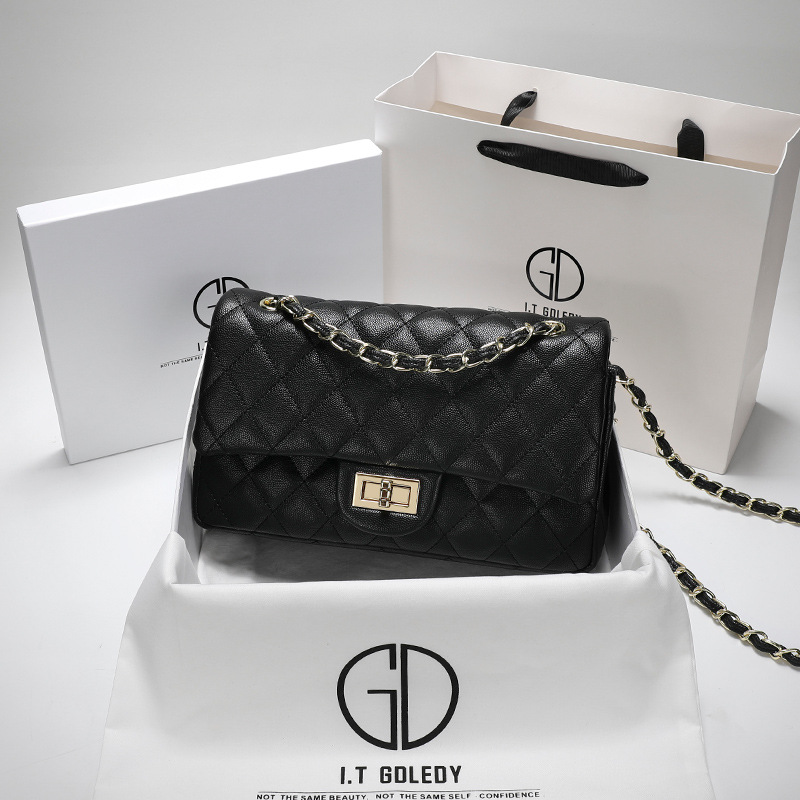 香港it gdledy正品真皮经典百搭链条包包女大容量质感单肩斜挎包