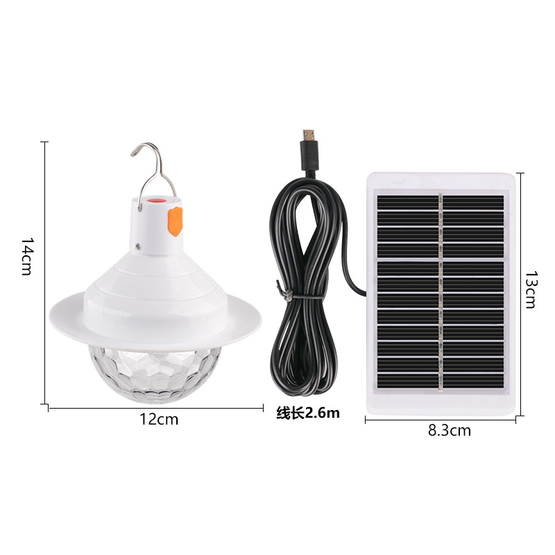 Solar Charging Colorful Magic Ball Light USB Three-Gear Light Changing Camping Lantern Holiday Atmosphere Birthday Party Lighting