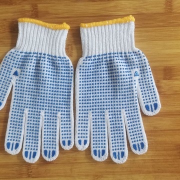 外贸尾单点塑手套 批发点珠手套防滑手部防护工作pvc点胶手套加工