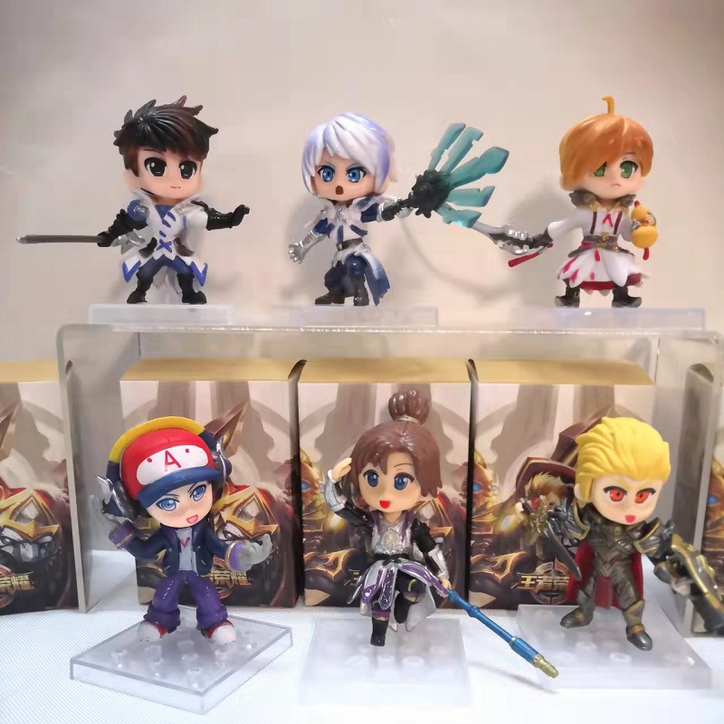 王者荣耀手办盲盒q版孙悟空李白妲己摆件蛋糕装饰模型玩具批发