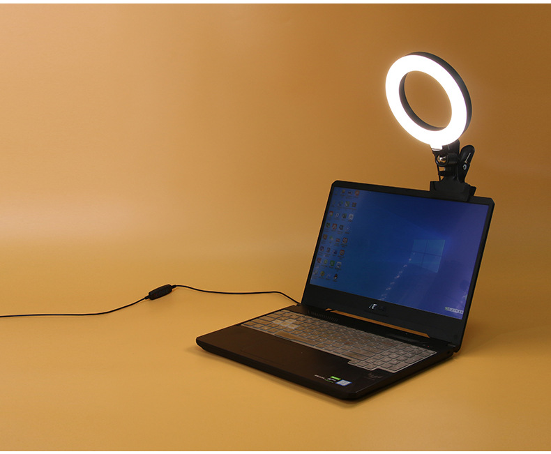 鑫照6寸直播补光灯 夹子补光灯 电脑会议视频灯 小尺寸美颜拍照