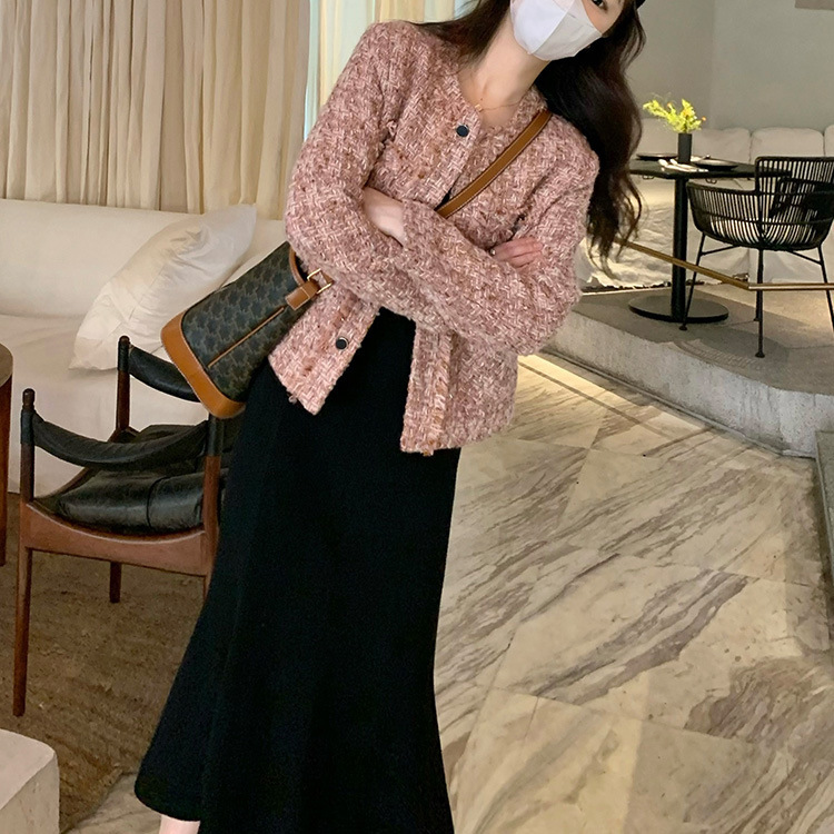 文立厂仿羊毛鱼尾裙百搭女秋冬季针织半身裙冬天配毛衣高腰长裙子