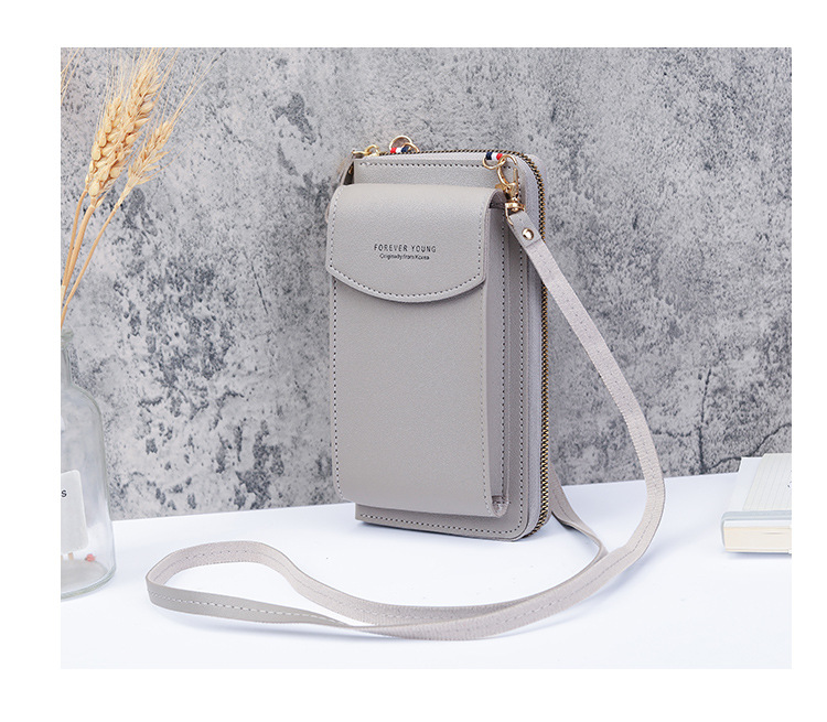 Women's Bag Mobile Phone Bag Small One Shoulder Crossbody Zipper Bag Long Clutch Women's Wallet Foreign Trade in Stock