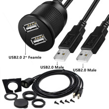 双口USB防水线 汽车仪表盘音响延长线Usb Extension Lead For Car