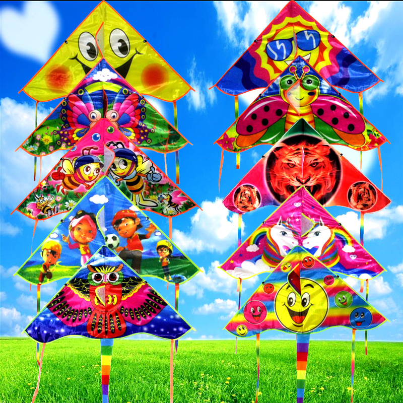 weifang kite wholesale new children‘s cartoon kite breeze easy to fly triangle kite stall hot sale