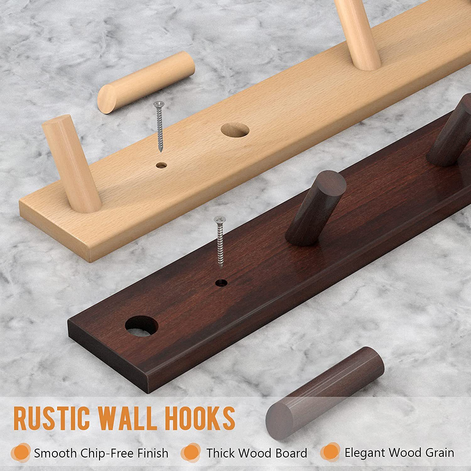 Simple Wooden Wall-Mounted Coat Rack Solid Wood Wall Shelf Wall Hanger Hallway Hanger Bag Hanging Rack