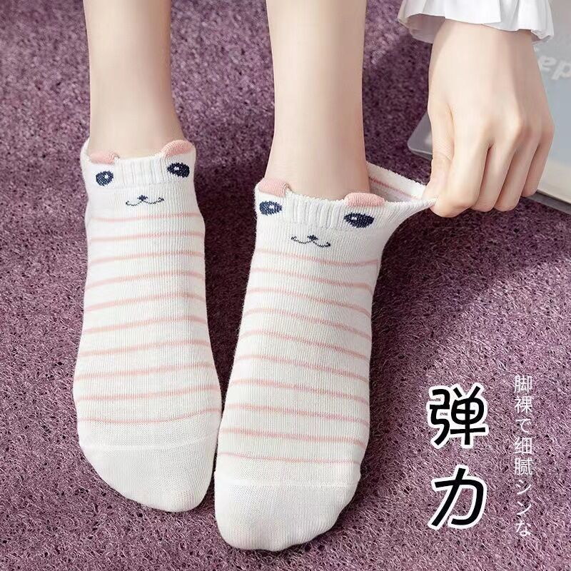 Spring and Summer New Boat Socks Women Japanese Cute Cotton Socks Korean Socks Low Top Shallow Mouth Pink Socks Women Ins Wholesale