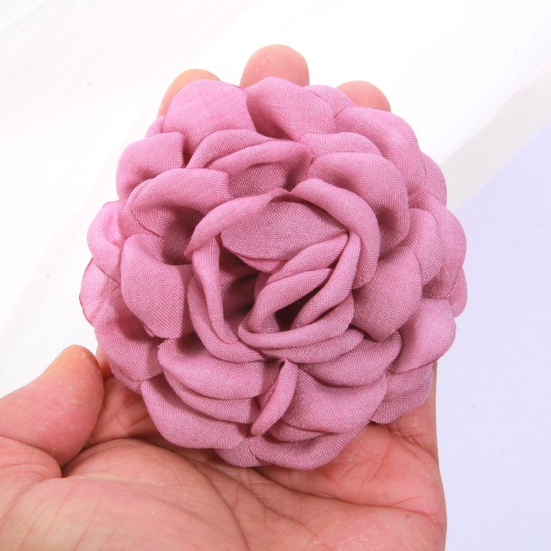 9cm Three-Dimensional Burning Edge Camellia Flower Caro Same Style Baking Side Hairpin Scratch Flower Diy Headdress Boutonniere Accessories