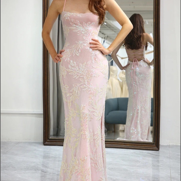 跨境亚马逊欧美外贸气质性感长裙亮片敬酒服晚礼服连衣裙女装