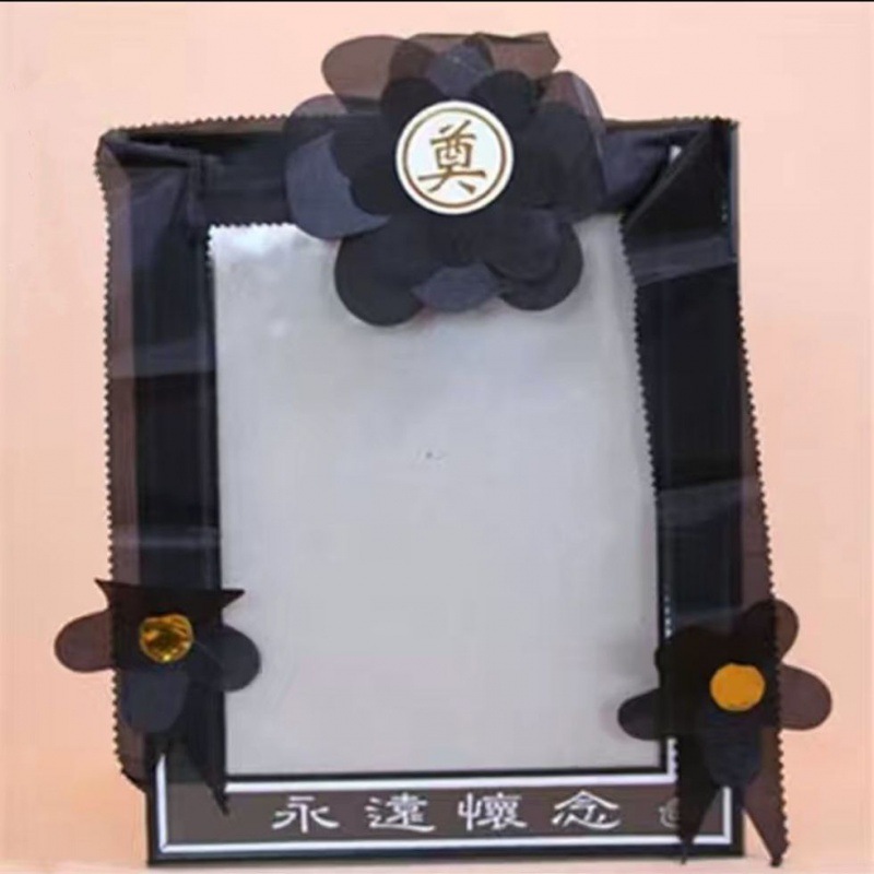 遗像相框批发镜框花小黑花花黑纱花殡葬殡仪馆祭祀适合12寸16寸框