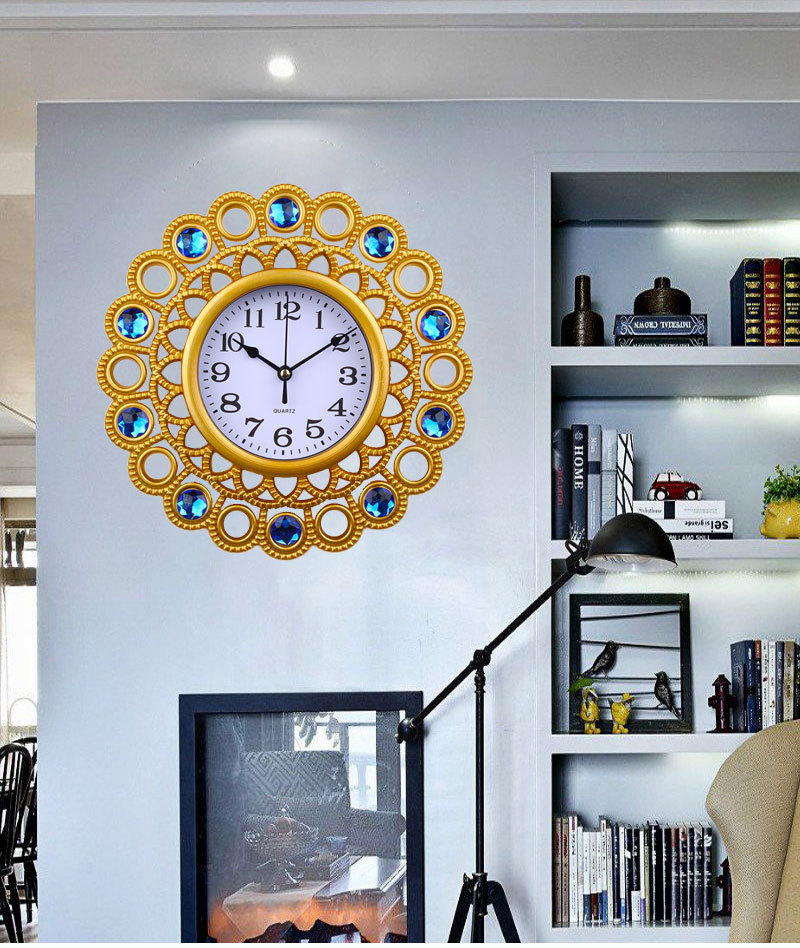 Home Hallway Decoration Wall Clock Corridor Aisle Clock Vertical Version Modern Simple Baked Porcelain Diamond-Embedded Crystal Porcelain Diamond-Embedded Clock