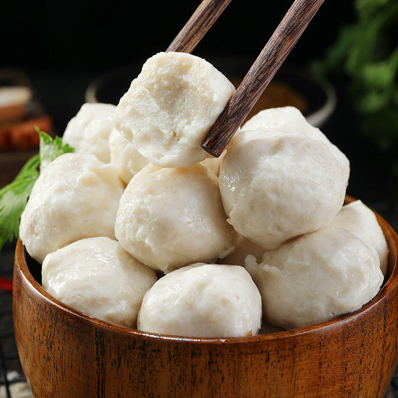 鱼丸批发新鲜实心鱼肉丸鱼圆子现煮火锅关东煮食材一件批发代发