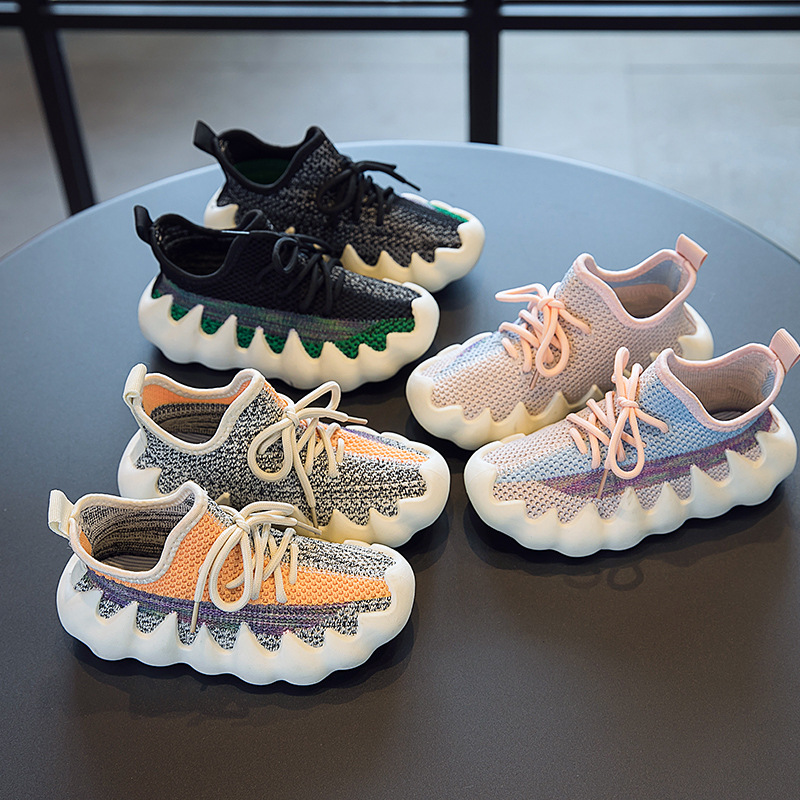 男童运动鞋飞织透气女童跑步鞋宝宝学步鞋2022秋季新款儿童椰子鞋