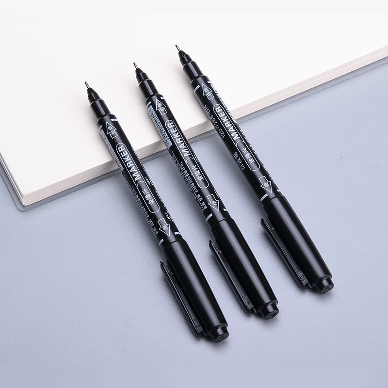 双头马克笔水性勾线笔小双头记号笔儿童水性勾线笔红蓝黑色标记笔