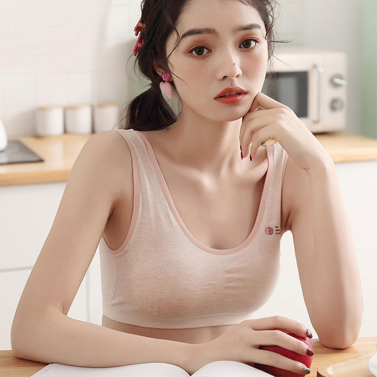 少女美背文胸初中高中中学生全包型裹胸无钢圈透柔软亲肤气抹胸夏