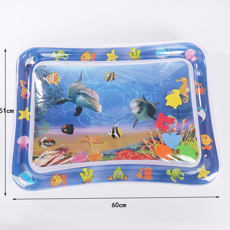 Cross-Border Children's Inflatable Racket Pad Baby Racket Water Cushion Pvc Ocean Fish Water Cushion Toy Baby Pai Pai Le Cushion