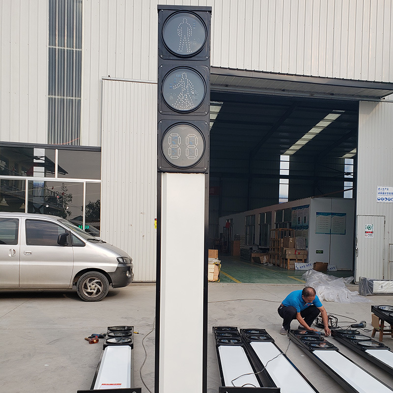 厂家销售人行横道红绿灯信号灯 固定字幕倒计时一体式交通信号灯