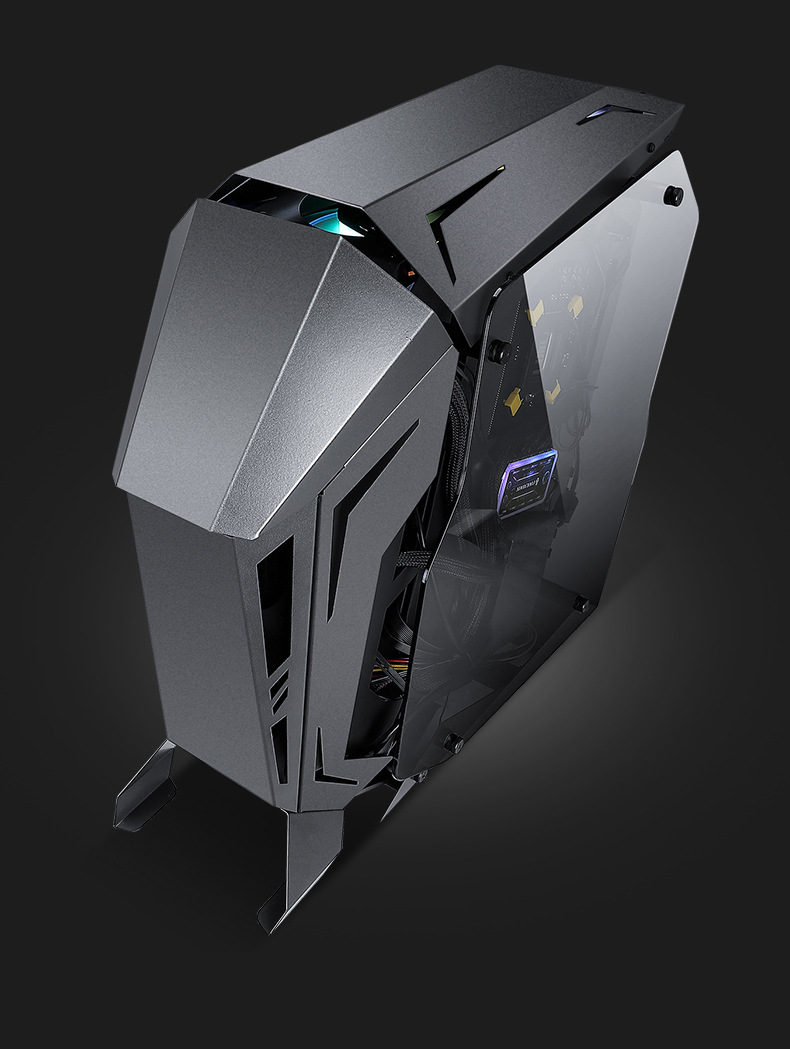 蜥蜴龙 电竞游戏异形机箱全双侧透玻璃 diy水冷网咖atx大主板机箱