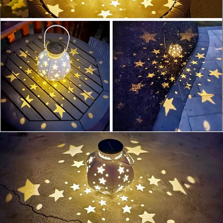 Solar Outdoor Courtyard Home Waterproof Balcony Decoration Garden Atmosphere Starry Sky Projection Hanging Night Light